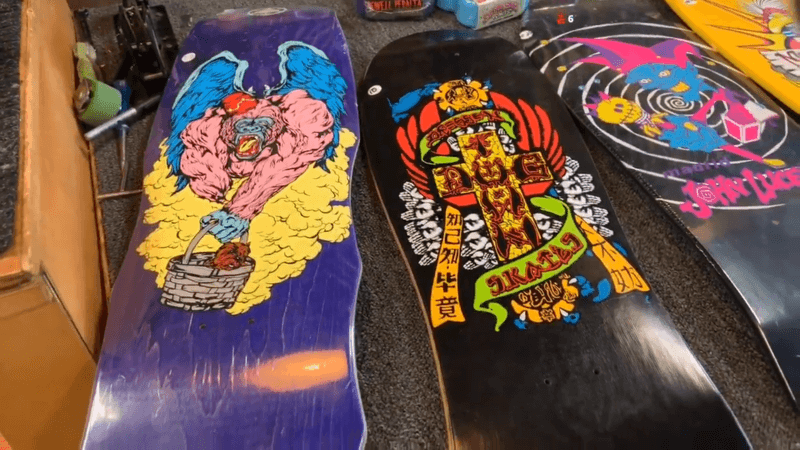 colorful old school skateboard decks