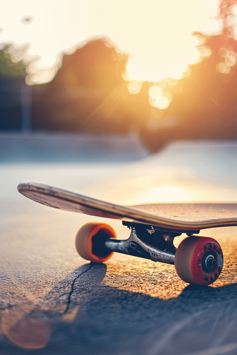 skateboard in the dawn light